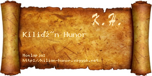 Kilián Hunor névjegykártya